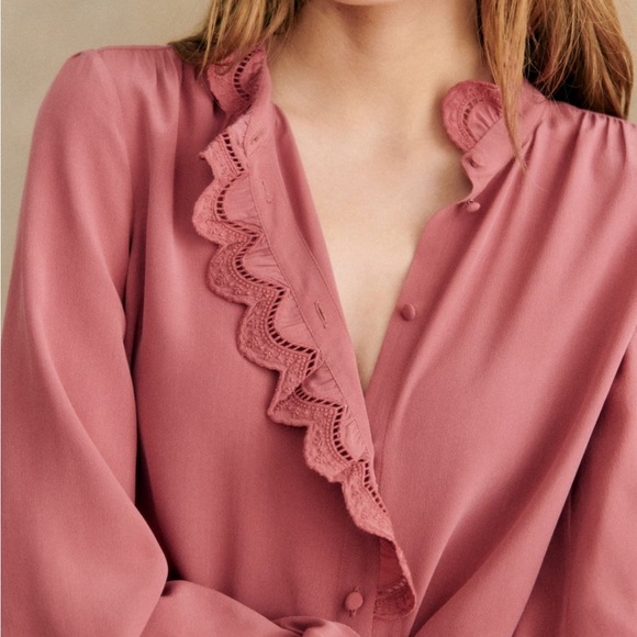 Sezane Chlo Shirt, Rosewood, US 4/FR 36 - Picture 3 of 16